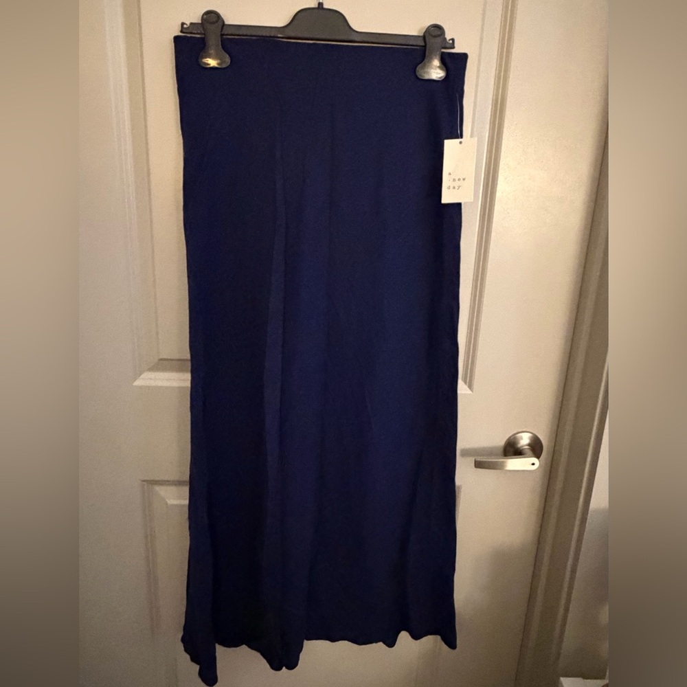 NWT A New Day Blue Linen Maxi Skirt | Size Medium